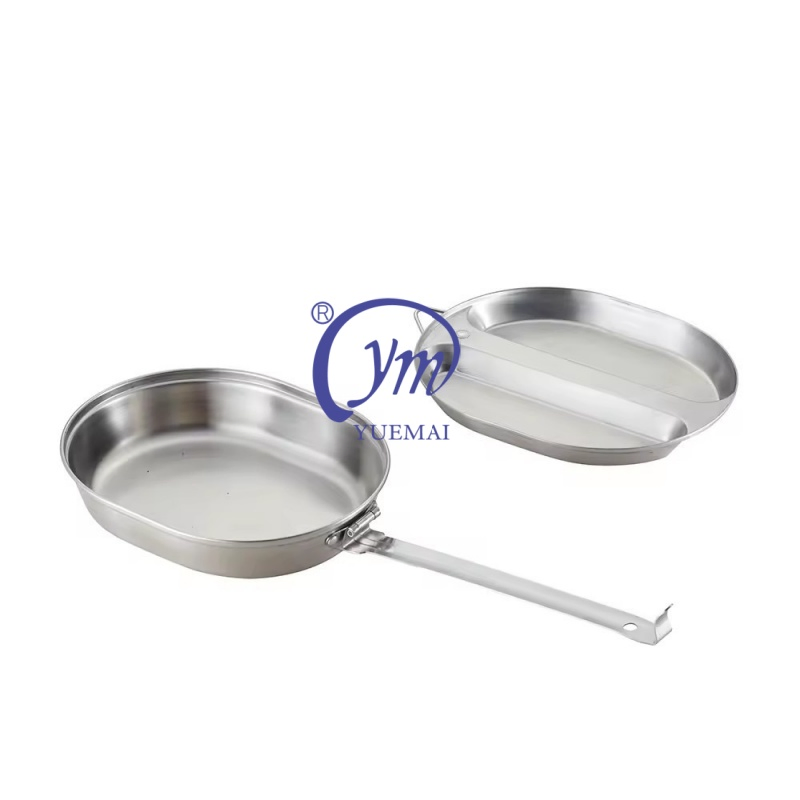 Tactical Stainless Steel Mess Tin Outdoor Hiking Camping Cookware Mess Kit