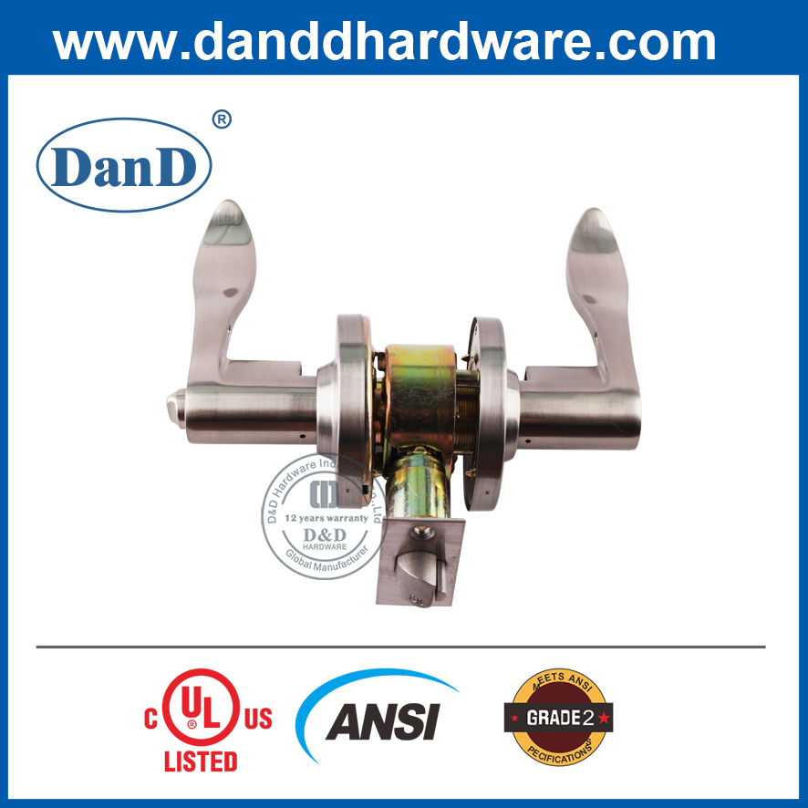 UL ANSI Grade 2 Door Furniture Ironmongery Zinc Alloy Fire Rated Handle Set American Standard Safety Cylinder Tubular Lever Lock