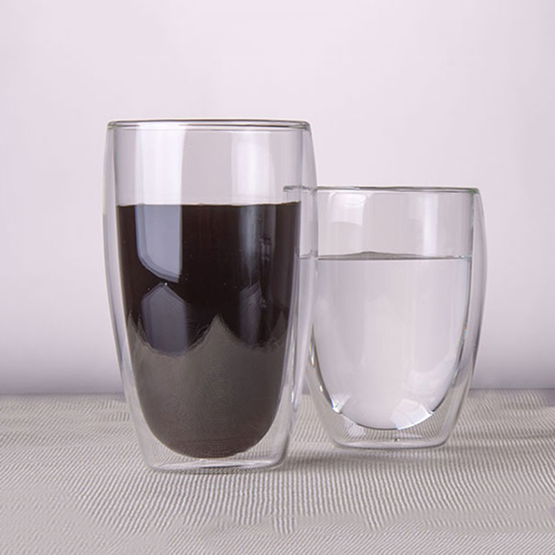 Handmade Reusable Double Wall Insulated Clear Glass Coffee Tea Mug Espresso Mugs Latte Mug Cappuccino Cups Drinking Water Milk Tableware Glassware