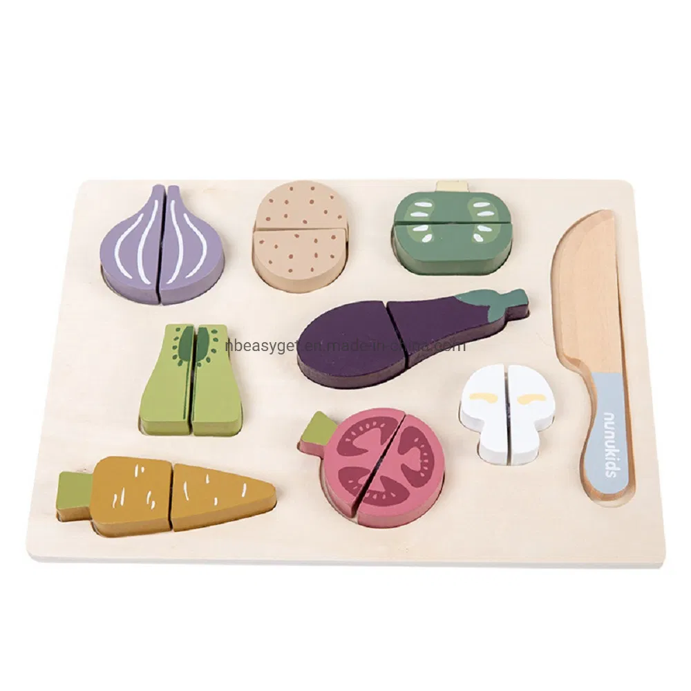 Kids Wooden Jigsaw Puzzle Toy &amp; Magnetic Cutting Vegetables Set Ideal Puzzle Toys Wooden Maze Ball Game Flat Magic Cube Unlock Puzzles Esg17552