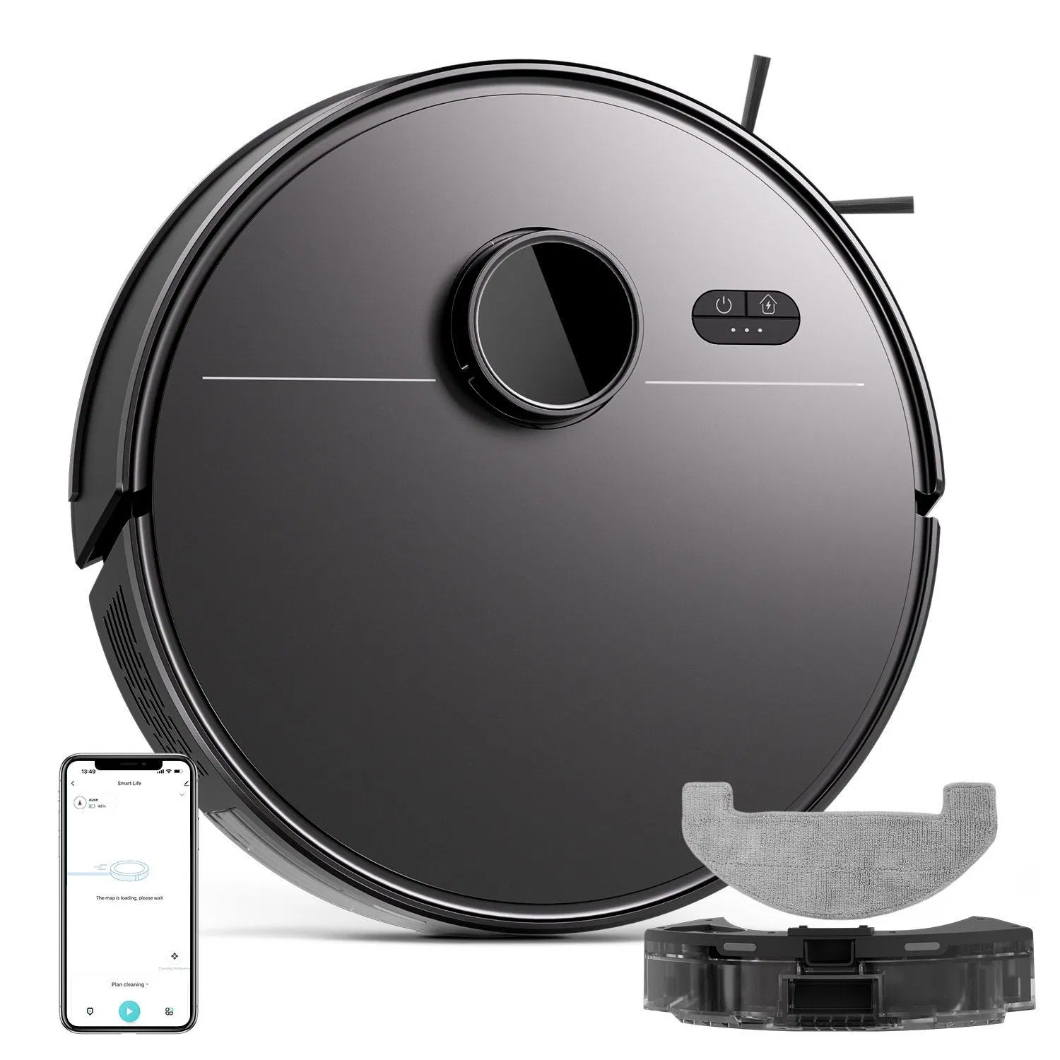 Dust Bag Laser Robot Vacuum & Mop with Obstacle Avoidance, Laser Navigation Robot Vacuum