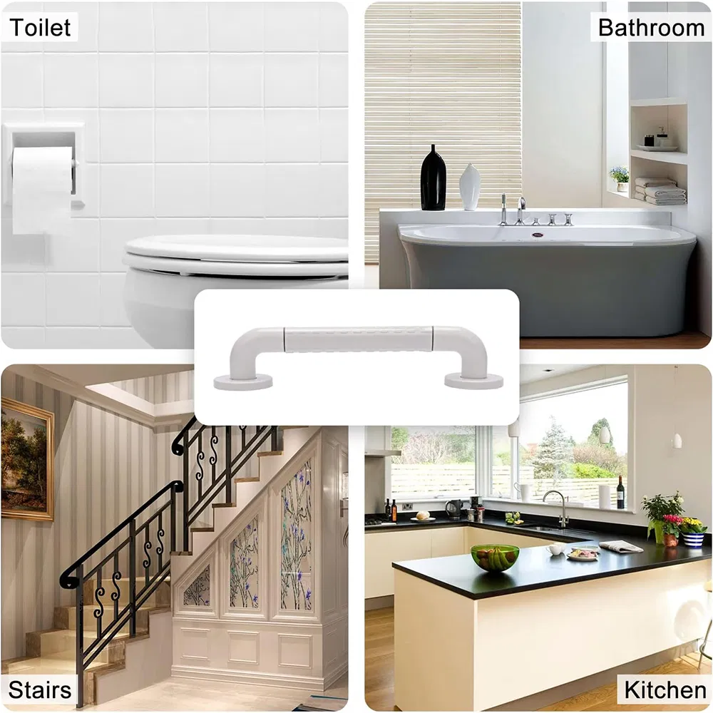 Premium 24-Inch White Shower Grab Bar for Bathroom Safety