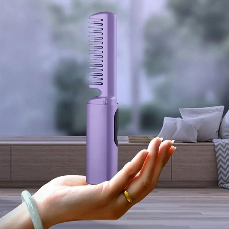 Hot Sale Wireless Professional Straight Hair Comb Brush Styling Curling Comb Lon Tools LED Display USB Hair Straightener