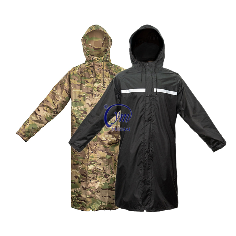 Hunting Camping Hiking Rain Poncho Waterproof Hooded Rain Coat Multi-Use Camo Shelter Ground Sheet
