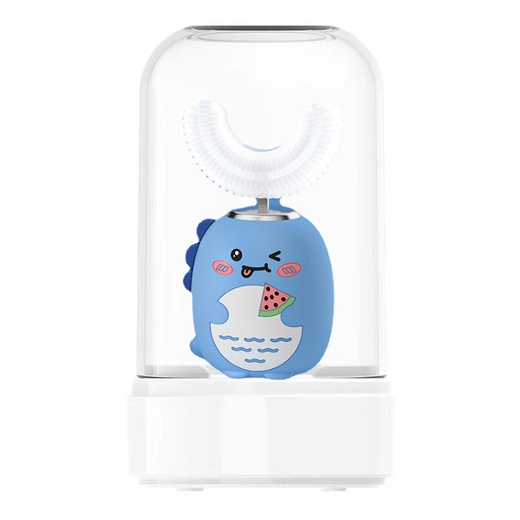 OEM 3 Modes 360 Degrees Silicone Tooth Brush Children U Shape Cartoon Kids Electric Toothbrush