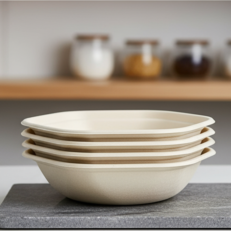 Eco-Friendly Hexagonal Bagasse Salad Bowl for Sustainable Dining