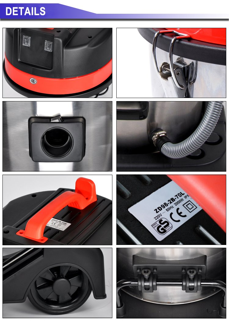 2023 Wet and Dry 80L 3000W Three Motors 220V-240V Professional Car Cleaning Industrial Vacuum Cleaner