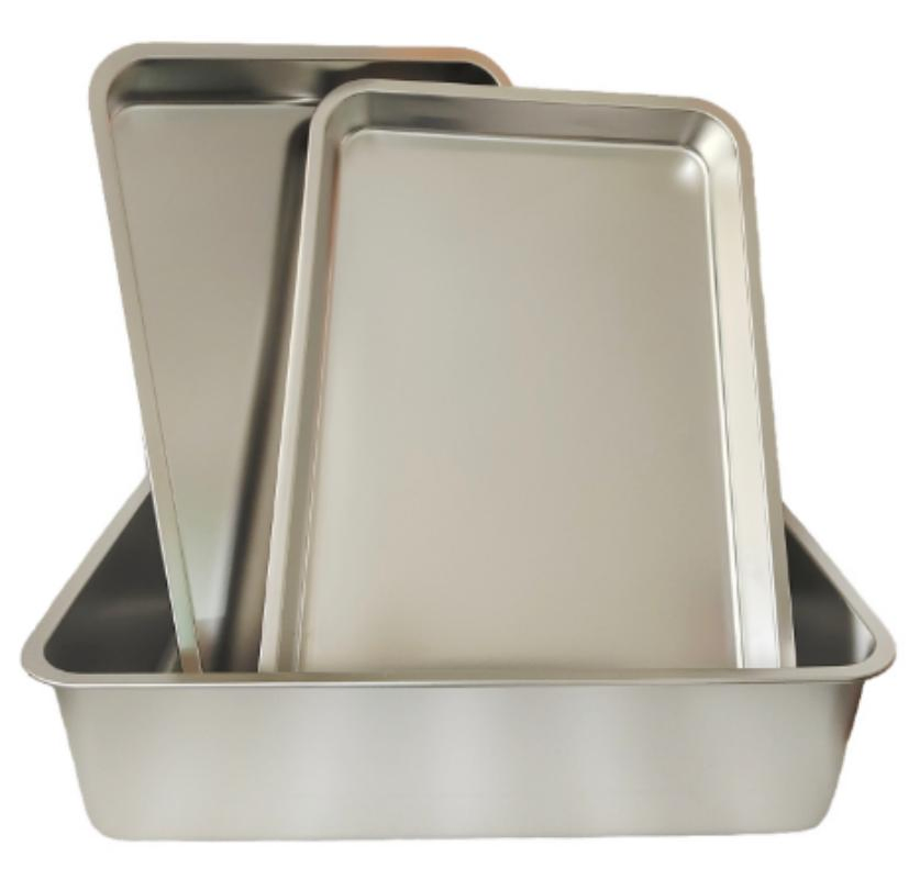 Stainless Steel Flat-Bottom Square Basin with Thickened Rectangular Shape Tray