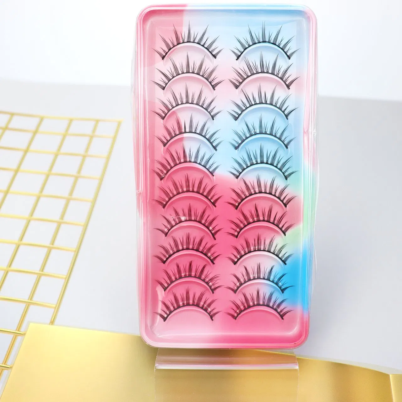 Faux Mink Wispy Lashes Natural Lightweight Eyelashes Makeup Handmade Fluffy 3D Eyelash 5 Pairs Volumizing False Eyelashes