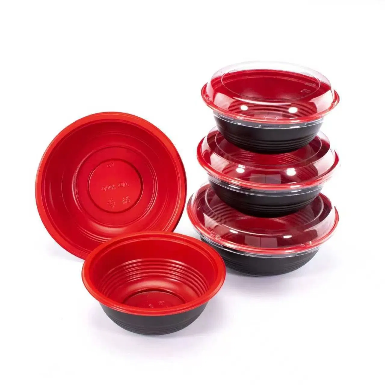 Disposable Plastic Packaging Container Salad Soup Takeaway Bowls with Lid