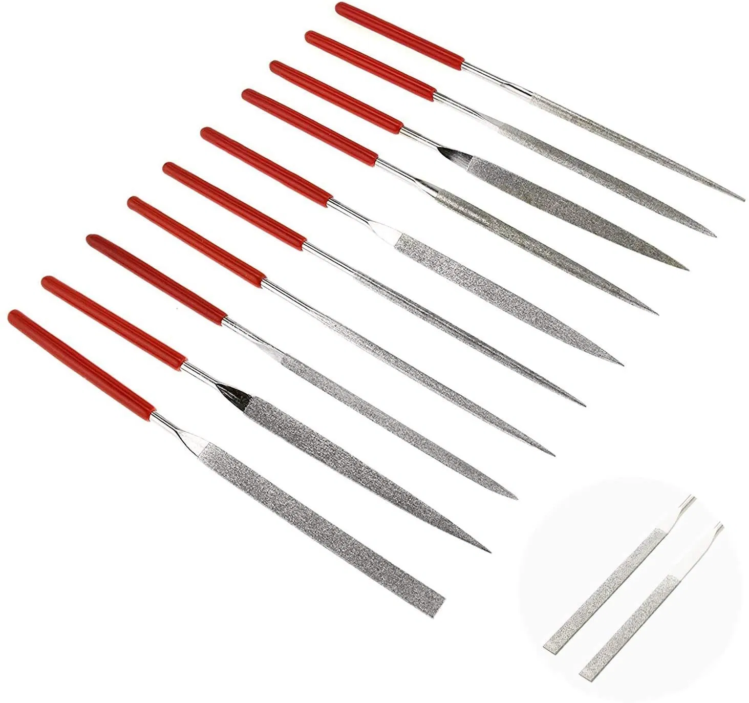 10PCS 6 Inch 150 Grit Electroplated Diamond File Multipurpose Mini Diamond Needle File Set