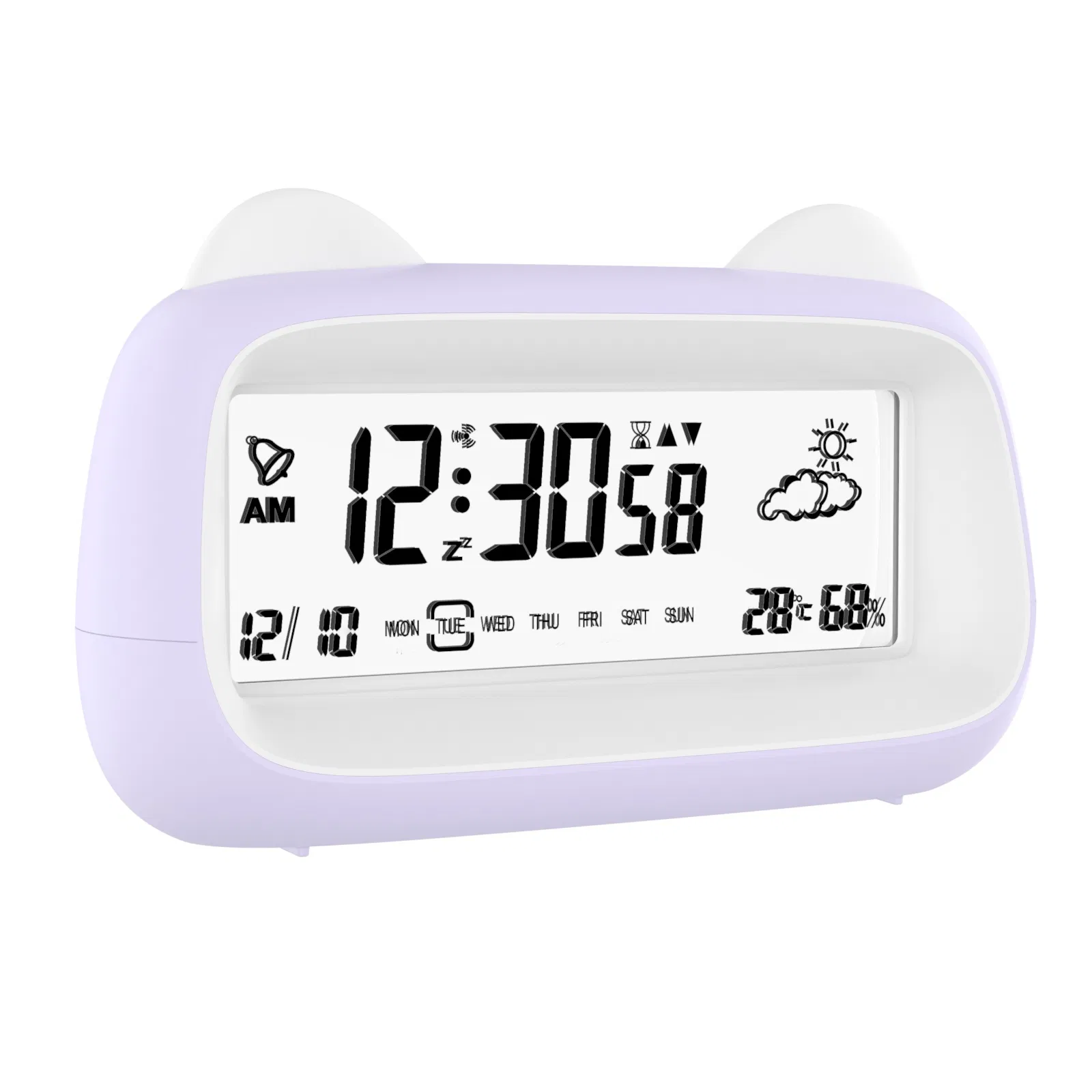 Transparent LCD Digital Alarm Clock Easy Setup Compact Portable Desktop Clock for Office