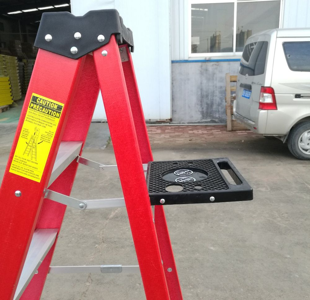 4-8 Feet Fiberglass Step Ladder for Paint and Interior Finish Use with En131 Certificated