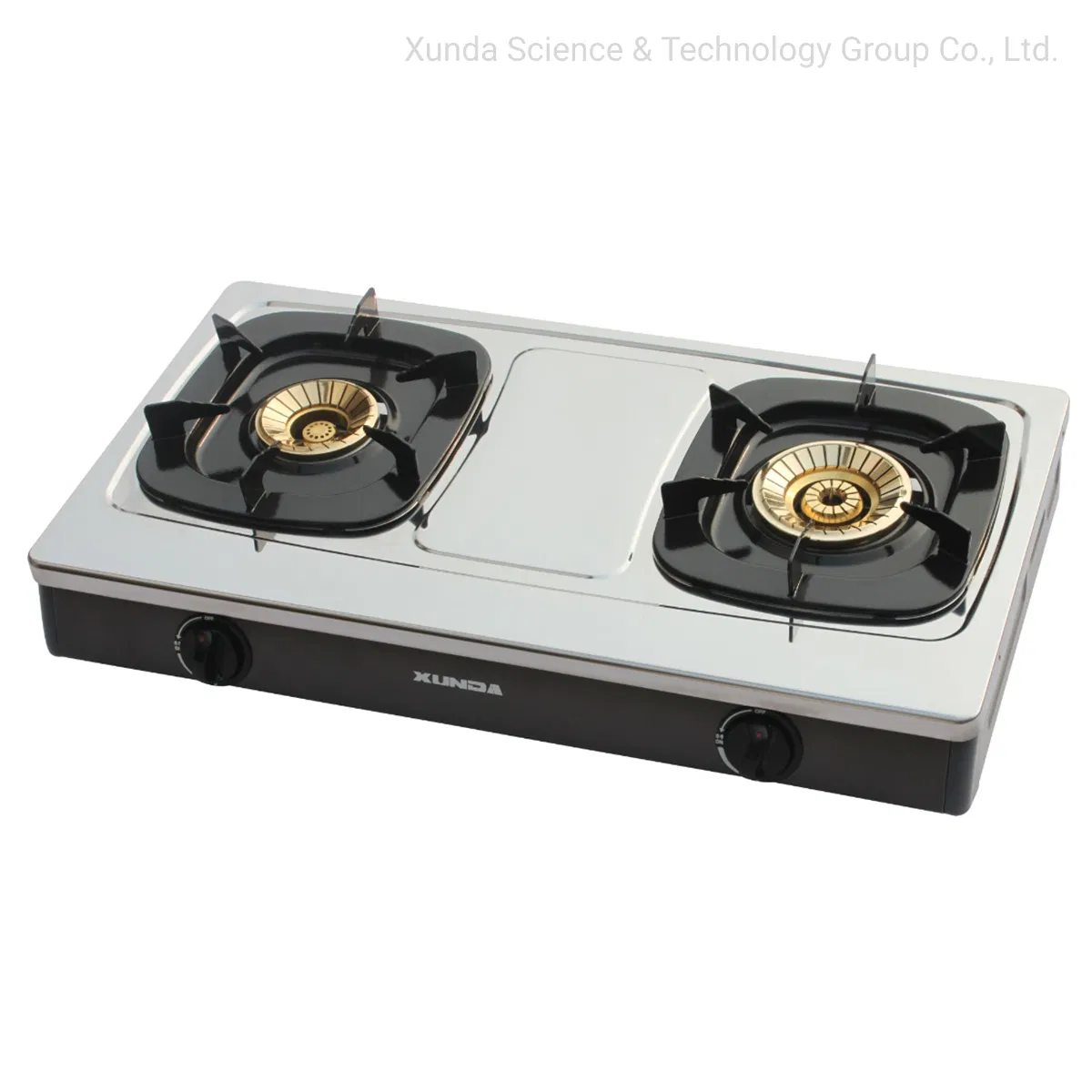 Double Burners Durable Stainless Steel Table Top Gas Stove High Efficiency Tornado Flame Home Gas Cooking Stove