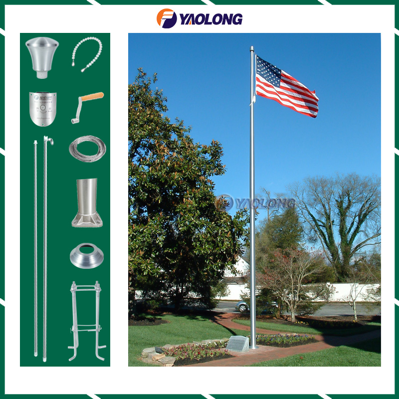 Factory Direct Sale 304L Stainless Steel Flag Post with Automatic Brake System