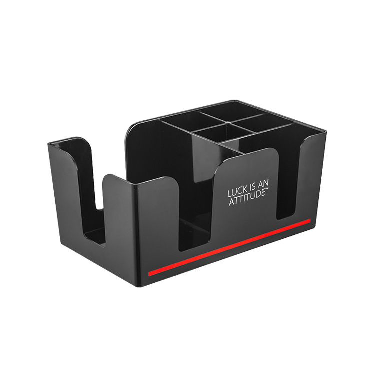 Metal Silver Color Plastic Bar Caddy for Napkin Straws Bar Tools