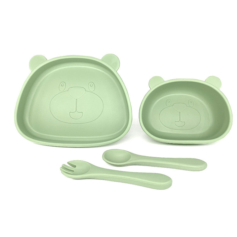 Kids Silicon Feeding Set Minimalist 100% Food-Grade Silicone Plates for Toddlers with Suction Cup