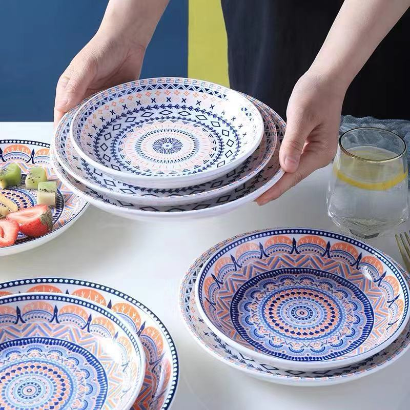Fruit Rice Soup Plate Pad Printing 6"-12" Porcelainware Ceramics Tableware