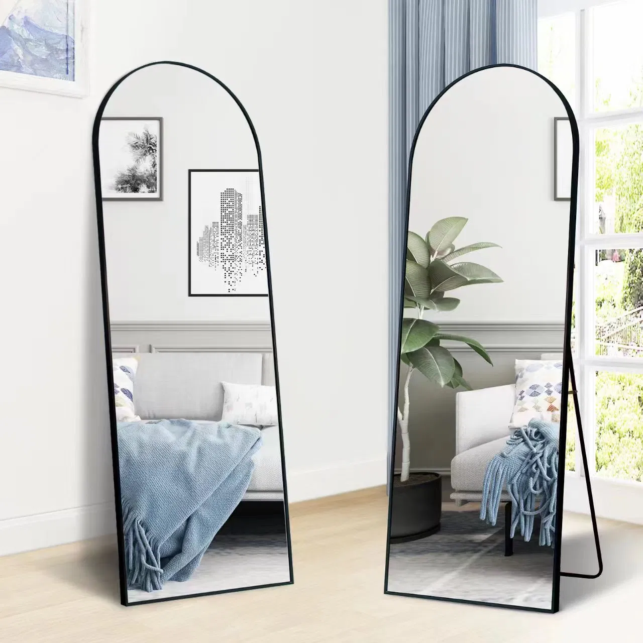 Full Length Black Standing Mirror