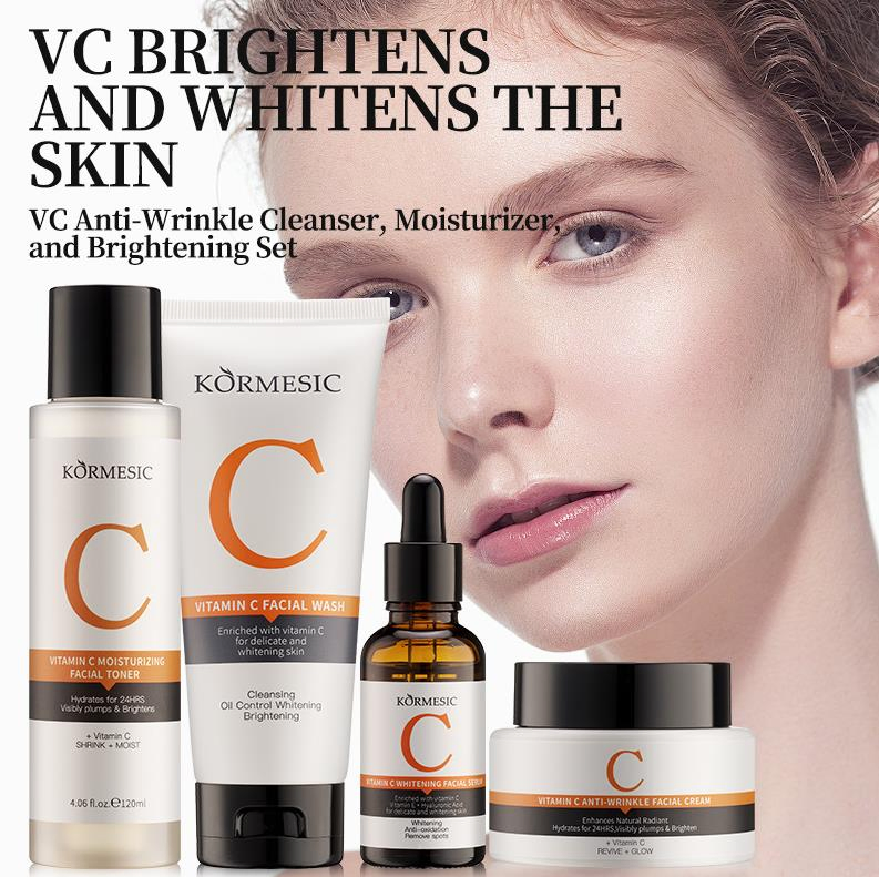 Online Wholesale and Retail Face Whitening Dark Spot Remover Vc Brightening Facial Revitalizing Skincare Kit Vitamin C Skin Care Set for Women