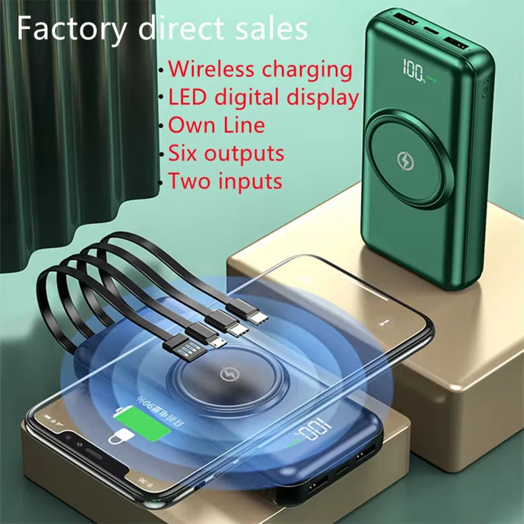 Custom Quick Charge 20000mAh Power Banks Mobile Phone Portable Powerbank 20000mAh Charger Wireless Power Bank with Custom Logo