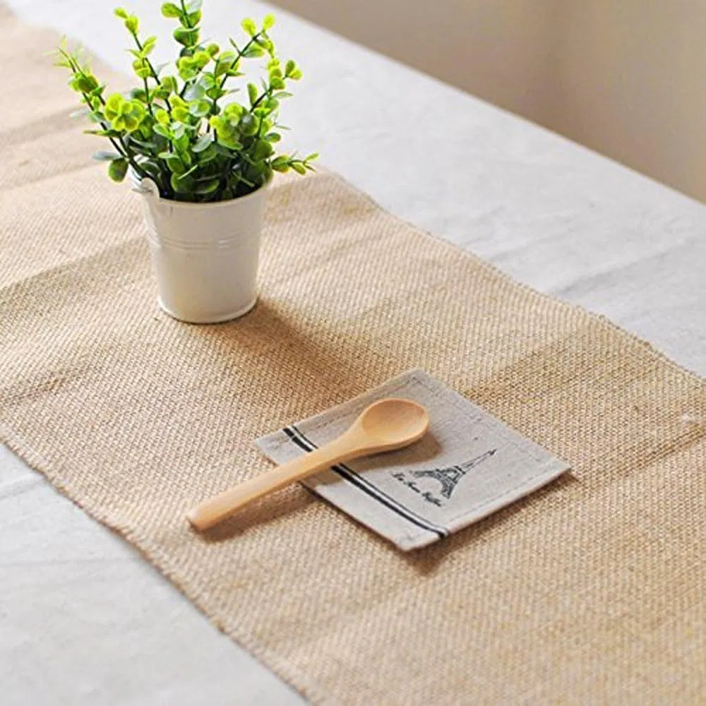 100% Natural Jute Rustic Burlap Table Runner - 12" Wide X 120" Long - Perfect