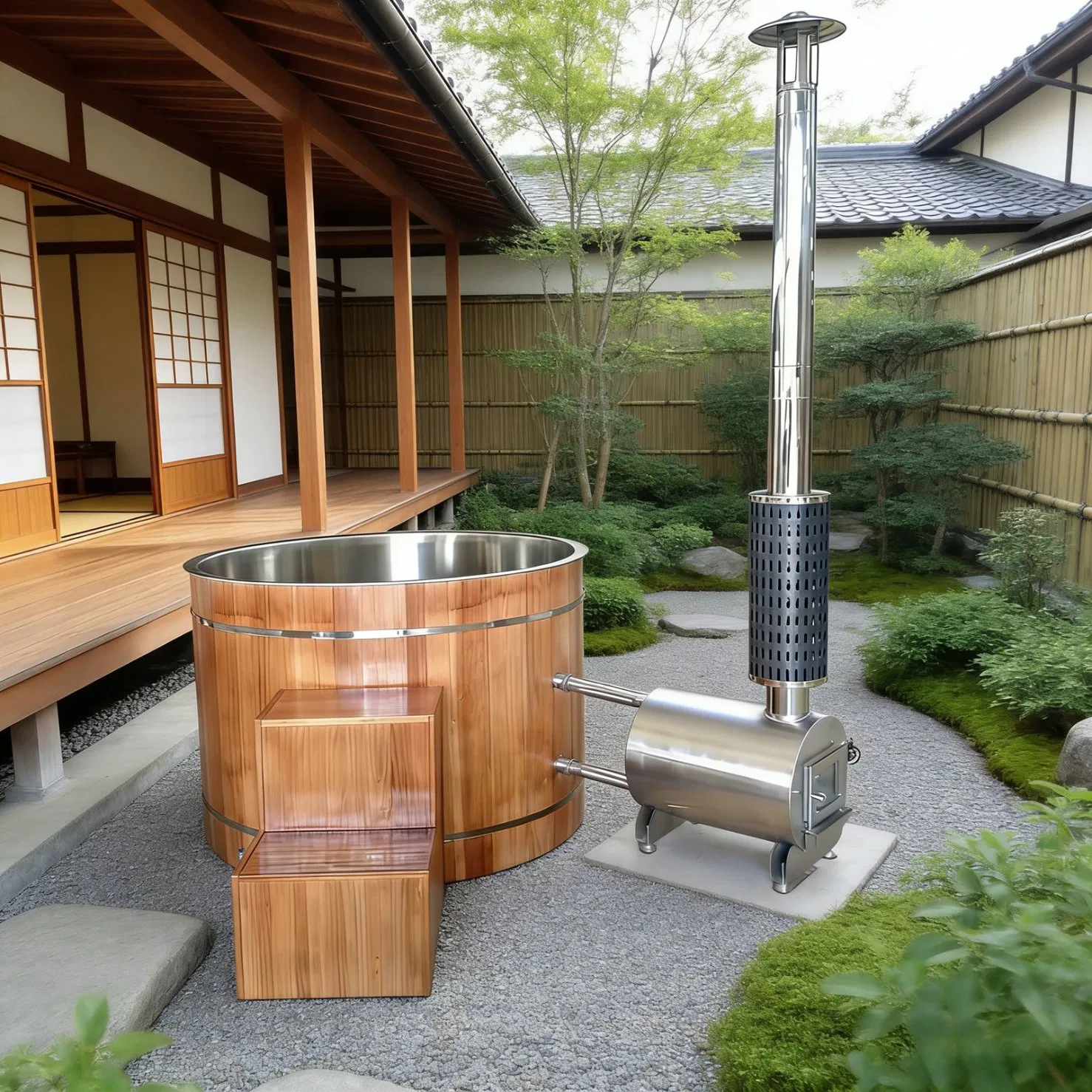 Деревянная купель SPA BODA для двоих с гидромассажем