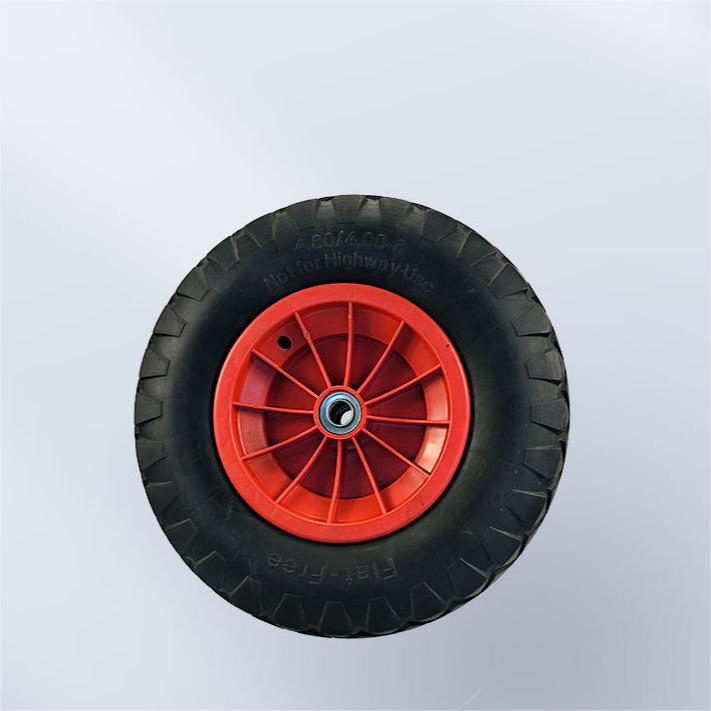 Hand Truck Wheel Puncture-Proof, Solid Rubber, 3.00/3.00-4 20 mm Axle, 160 Kg Load Capacity, Ball Bearings, Spare Wheel PU Tires