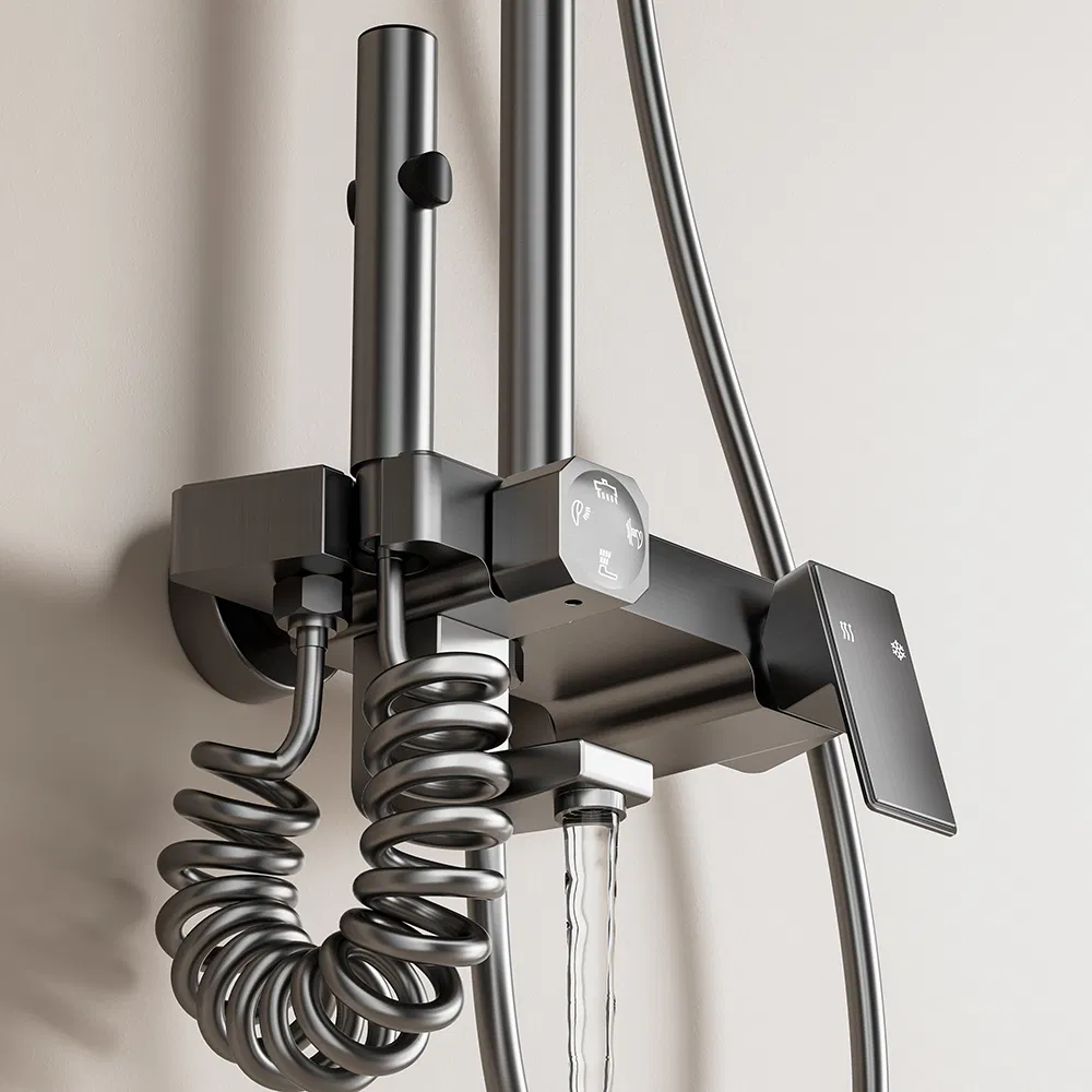 Aluminum Bathroom Shower Set with Rainfall Headshower and Handheld