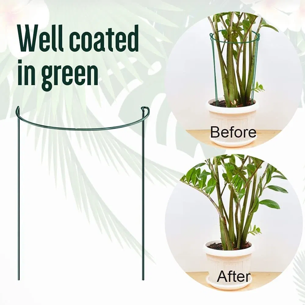 Flower and Plant Support, Inner Black Wire + Powder Coated Green