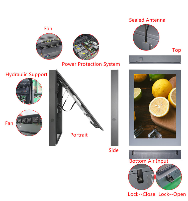 Яркий уличный LCD-дисплей 2500/3000 нит для рекламы