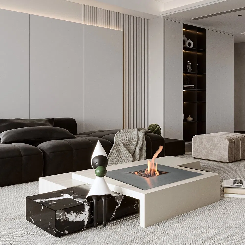 Square Manual Ethanol Fireplace Afms40