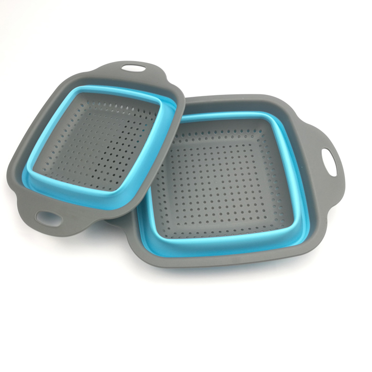 Kitchenware Silicone Colander Folding Silicone Collapsible Basket Strainer
