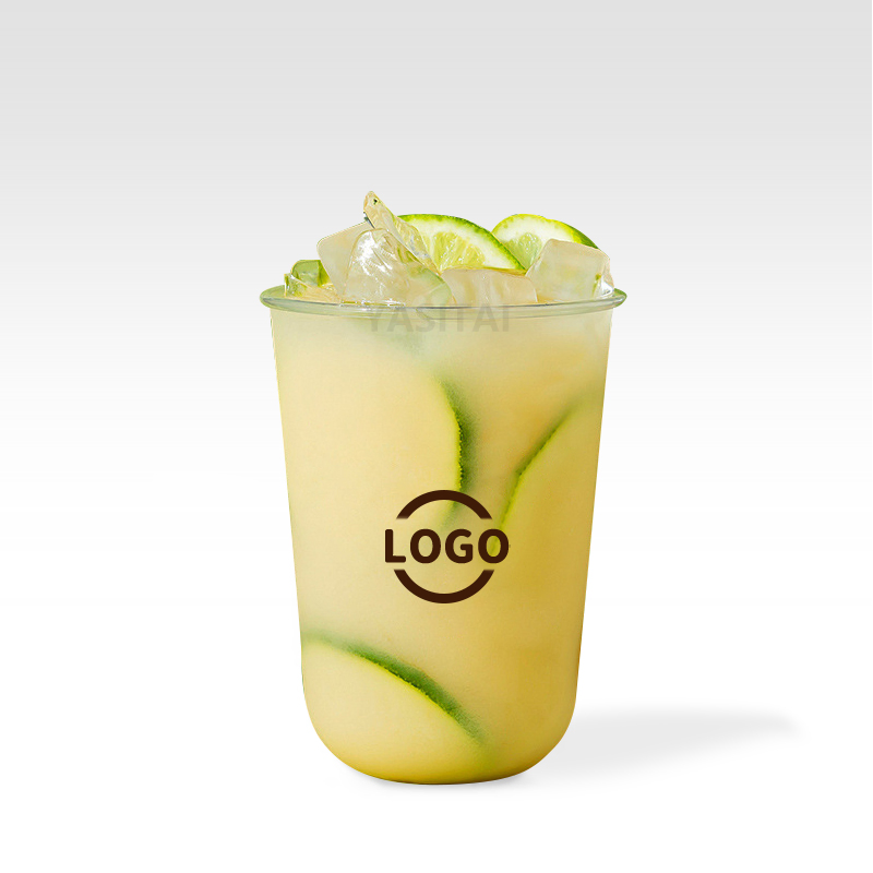 Disposable U Shape Plastic Cup Round Bottom with Lid Pet Cup