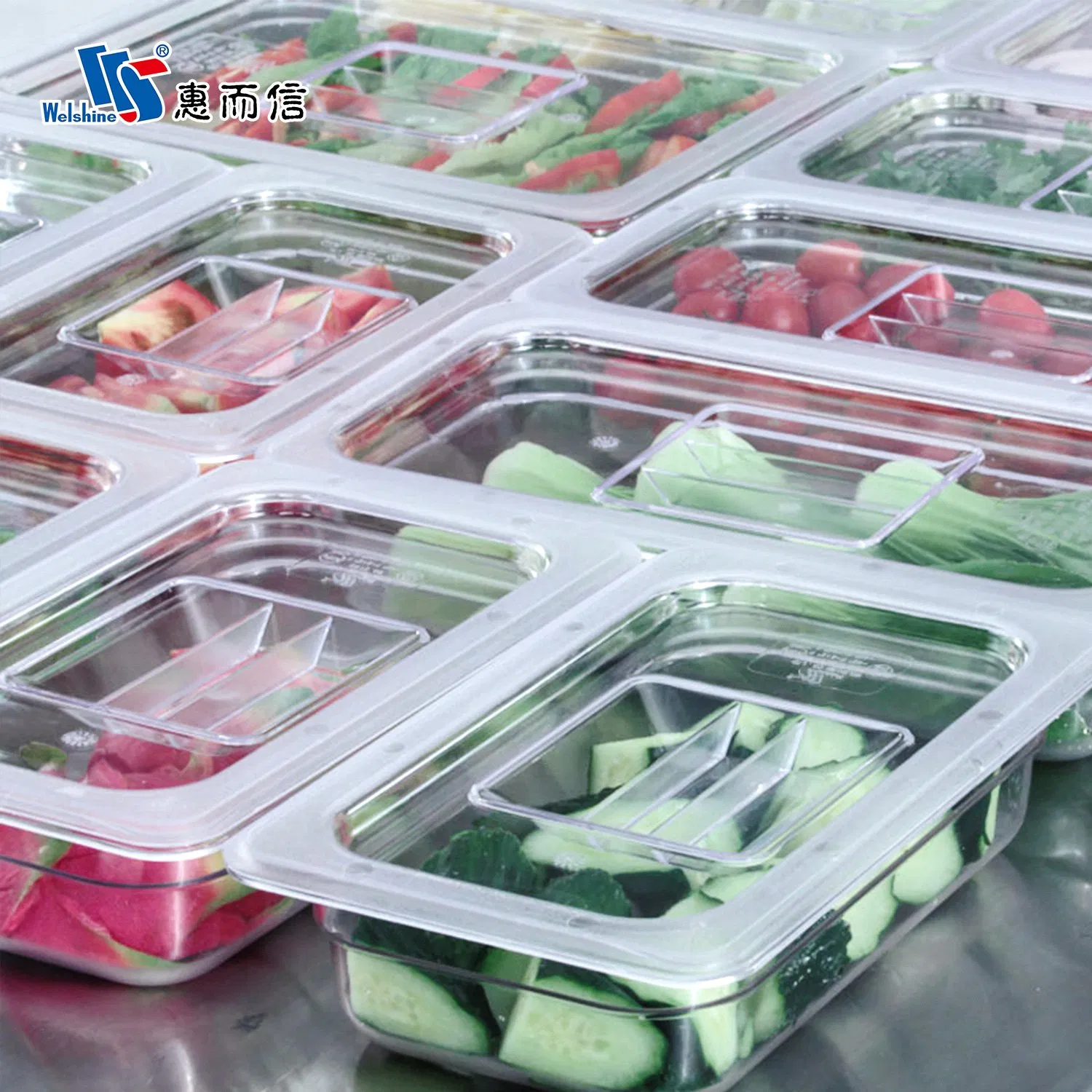 NSF Restaurant Kitchen Equipment Transparent PC Polycarbonate Plastic Gn Container Food Serving Tray Pans
