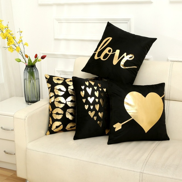Valentie Design Pillow with Metallic Printing