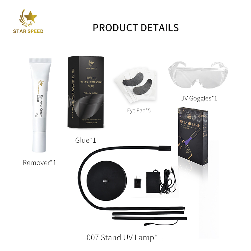 Durable UV Curing Lamps Foot Switch Eyelash Beauty Tool Kit