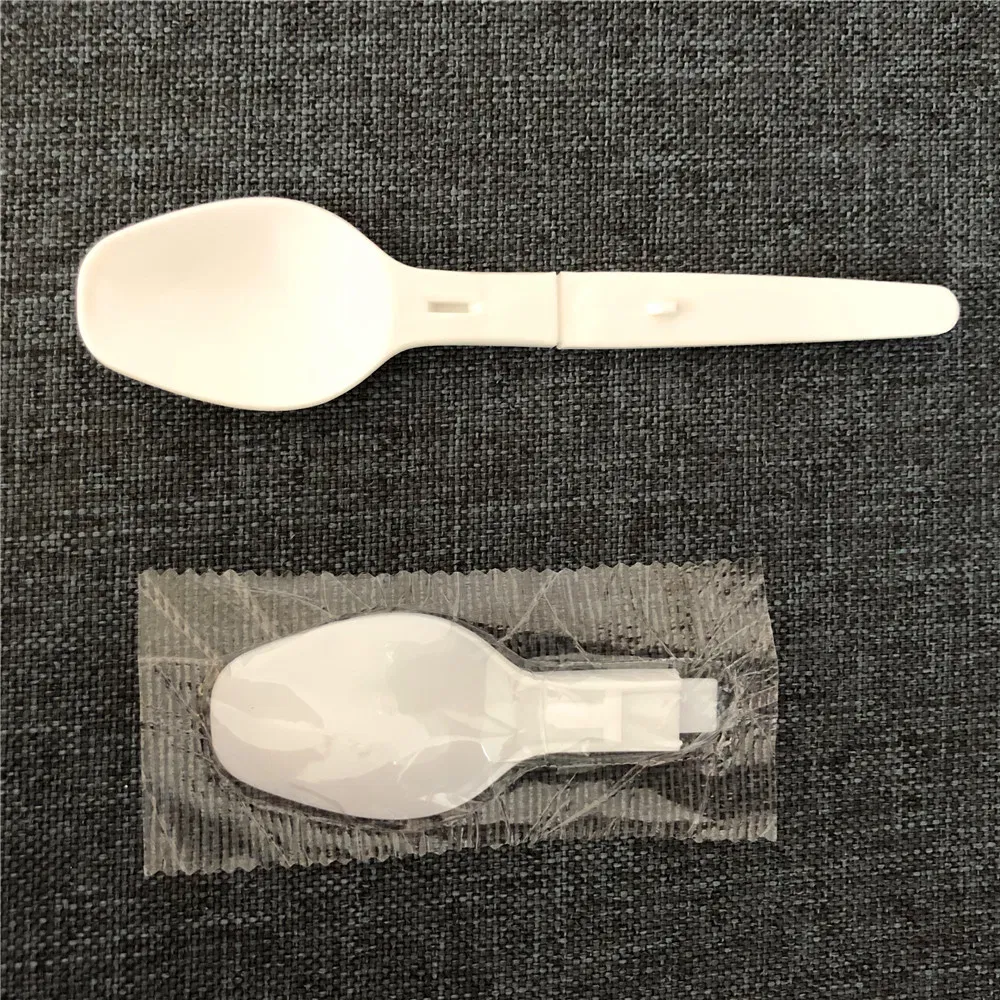 Wholesale Frozen Yogurt Ice Cream Use Disposable PP Plastic Foldable Spoon for Daily