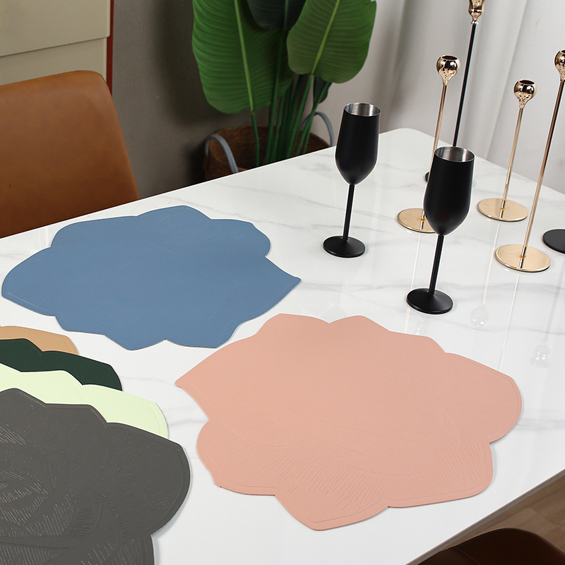 Nordic Style Heat-Resistant Leather Dining Table Mat Set