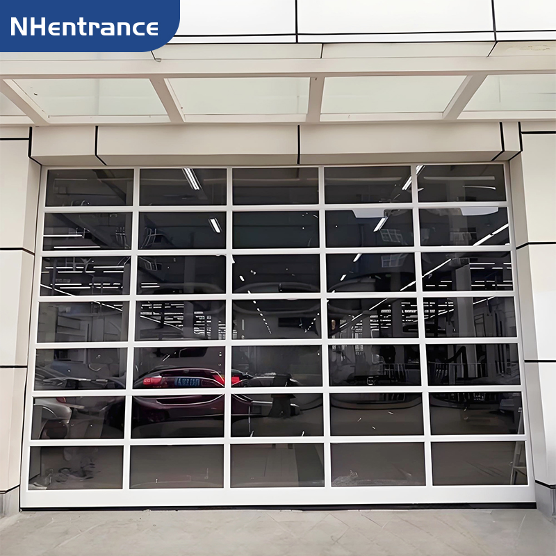 Custom Industrial Garage Gate with Insulated Panels and Modern Design Glass Garage Door