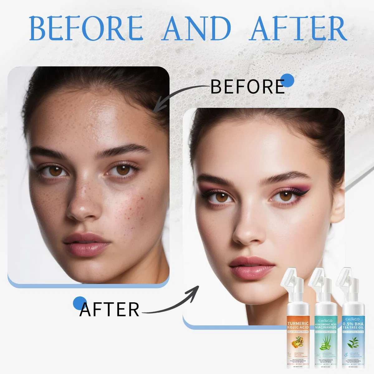 Deep Cleansing Brightening Nourishing Whitening Moisturizing Face Cleanser Foam