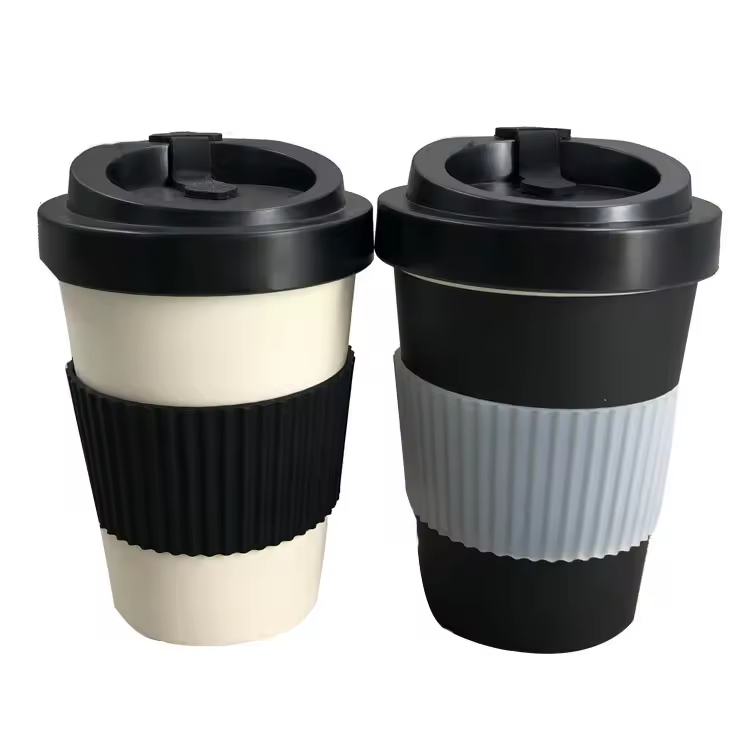 Reusable Natural Friendly Bamboo Fiber Mug Colorful Takeaway Coffee Cups
