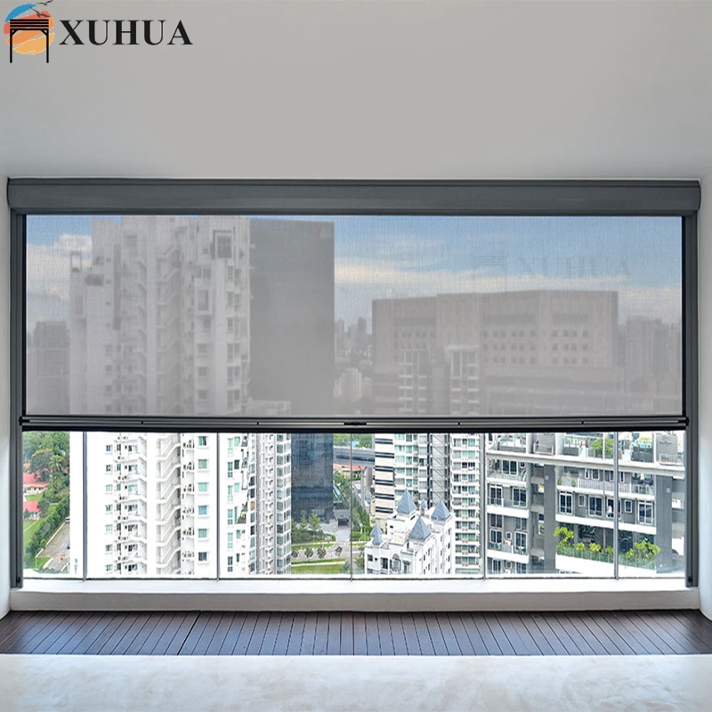 Xuhua Factory Motorized Windproof Outdoor Window Waterproof Patio Zipper Screen Venetian Shutter