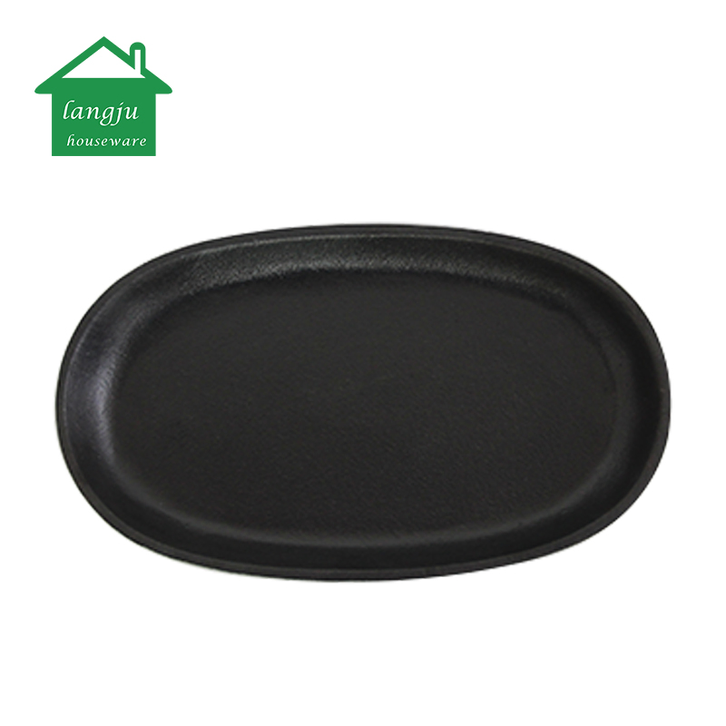 Чугунная сковорода фахита с деревянной подставкой