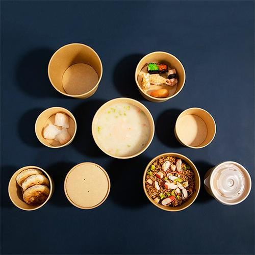 Environmental Protection Must Choose! 500ml Kraft Paper Bowl, PE Coating, Disposable Take-out Sharp Utensil!