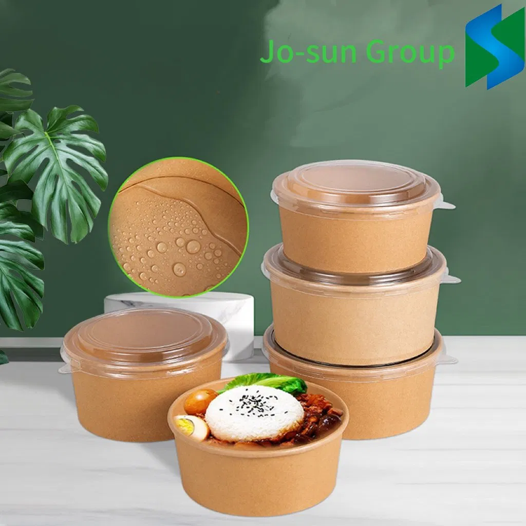 Jo-Sun New Product Brown 6 8 12 Oz Tableware Disposable Takeout Away Take Way Kraft Paper Salad Bowl