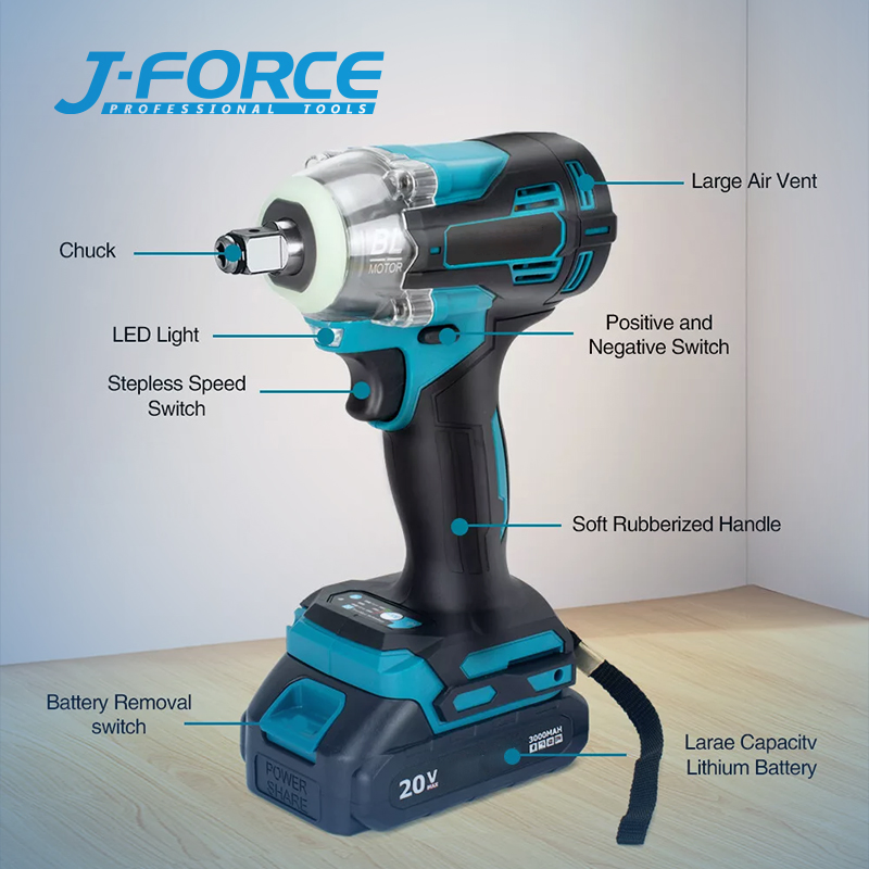 1000nm 1/2" Cordless Impact Wrench Electric Drill Gun Ratchet Driver W/2 Battery