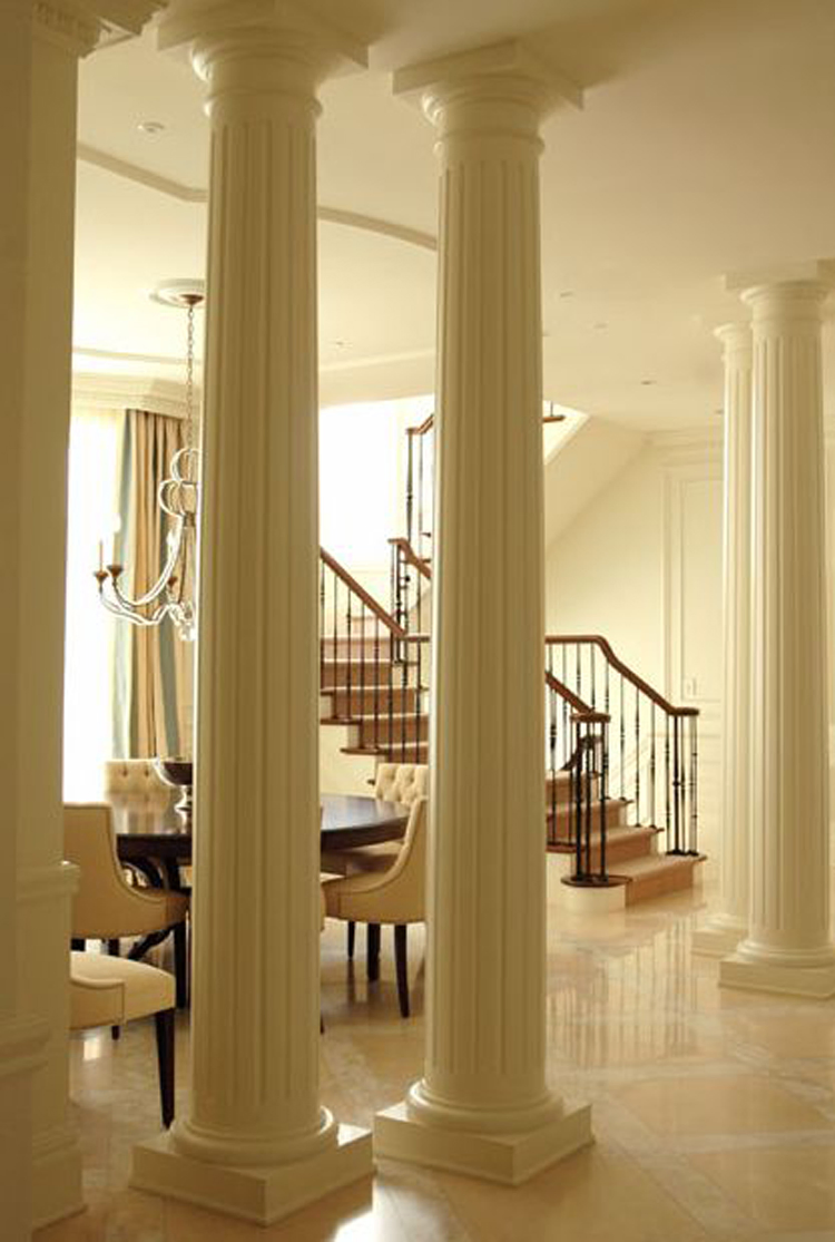 Indoor Decoration Natural Round Marble Column Roman Column