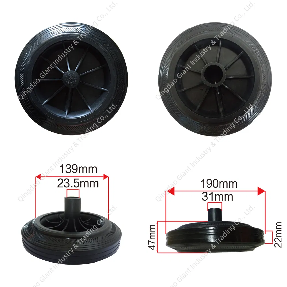 Trash Can Wheel 200/50-100 Garbage Bin Wheel Replacement 8 Inch Tyre