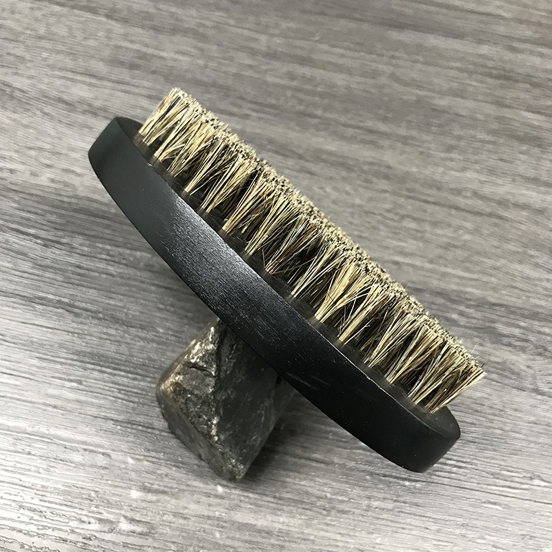 Boar Bristle Beard Brush Men's Beard Grooming Care Tool Set with Wooden Sandalwood Comb